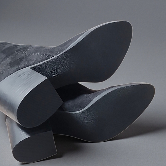 BP NORDSTROM Black Over the Knee Boots 6 LUKE Black Vegan Suede Fold Down - Picture 10 of 13